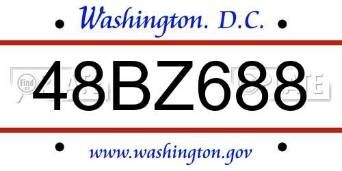48BZ688 District Of Columbia License Plate