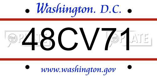 48CV71 District Of Columbia License Plate