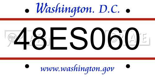48ES060 District Of Columbia License Plate