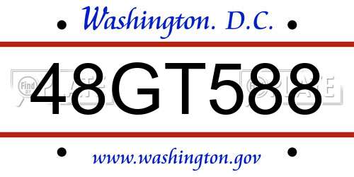 48GT588 District Of Columbia License Plate