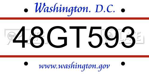 48GT593 District Of Columbia License Plate