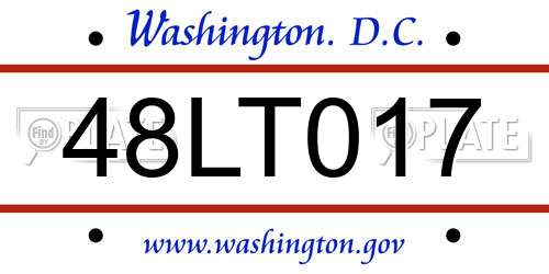 48LT017 District Of Columbia License Plate