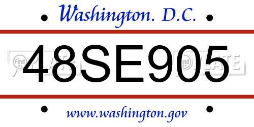 48SE905 District Of Columbia License Plate