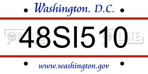 48SI510 District Of Columbia License Plate