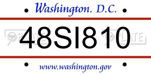 48SI810 District Of Columbia License Plate