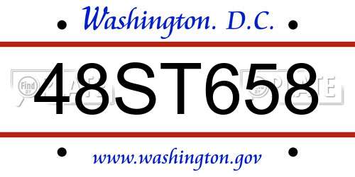48ST658 District Of Columbia License Plate
