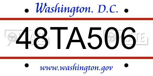 48TA506 District Of Columbia License Plate