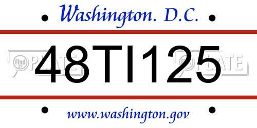 48TI125 District Of Columbia License Plate