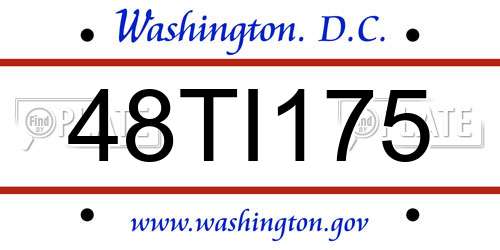 48TI175 District Of Columbia License Plate