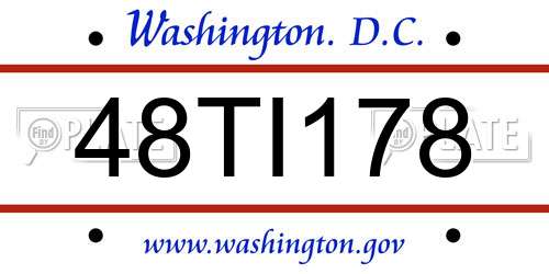48TI178 District Of Columbia License Plate