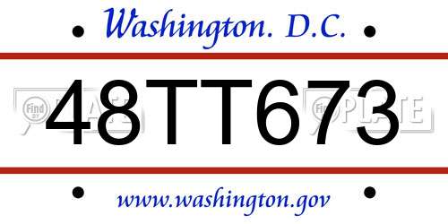48TT673 District Of Columbia License Plate