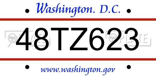 48TZ623 District Of Columbia License Plate