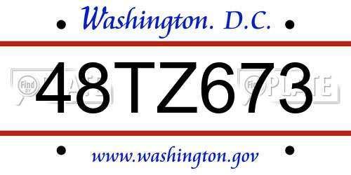 48TZ673 District Of Columbia License Plate