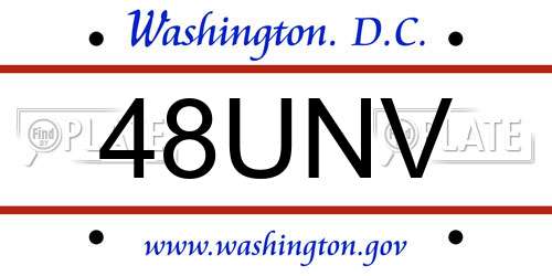 48UNV District Of Columbia License Plate