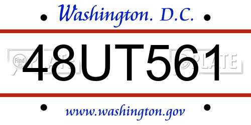 48UT561 District Of Columbia License Plate