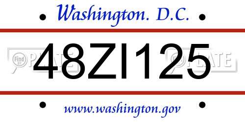48ZI125 District Of Columbia License Plate