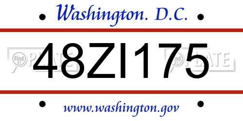 48ZI175 District Of Columbia License Plate