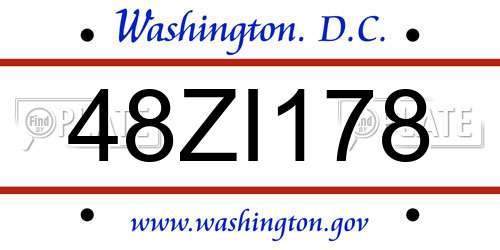 48ZI178 District Of Columbia License Plate