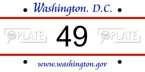 49 District Of Columbia License Plate