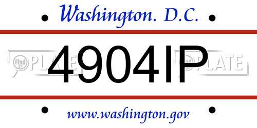 4904IP District Of Columbia License Plate