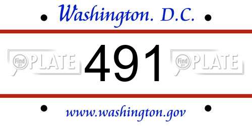 491 District Of Columbia License Plate