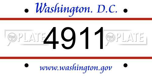 4911 District Of Columbia License Plate
