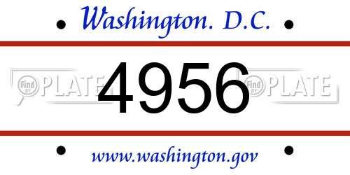 4956 District Of Columbia License Plate
