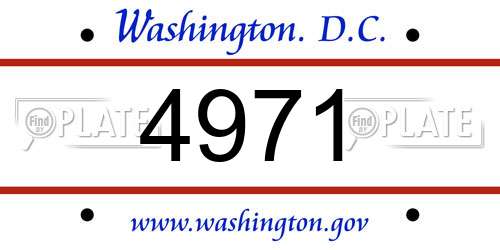 4971 District Of Columbia License Plate