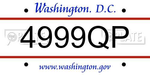 4999QP District Of Columbia License Plate