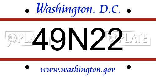 49N22 District Of Columbia License Plate
