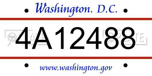 4A12488 District Of Columbia License Plate