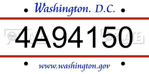 4A94150 District Of Columbia License Plate