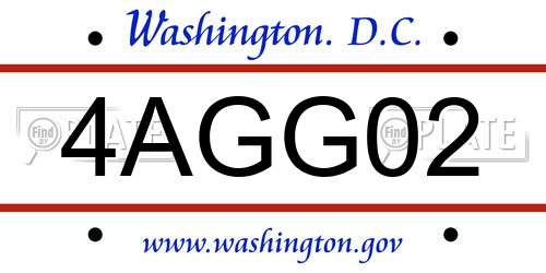 4AGG02 District Of Columbia License Plate