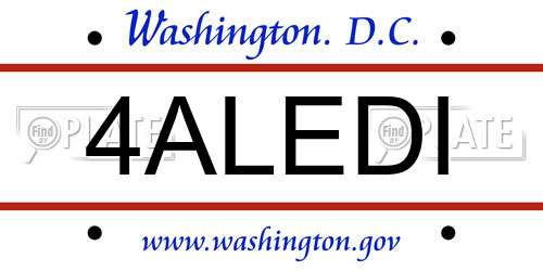 4ALEDI District Of Columbia License Plate
