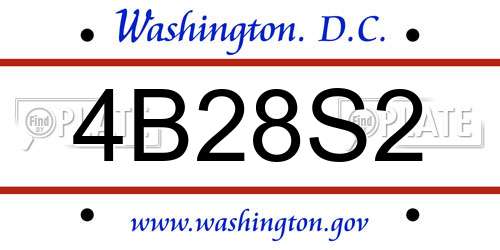 4B28S2 District Of Columbia License Plate