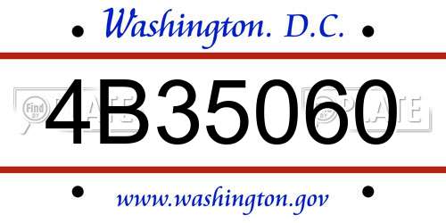 4B35060 District Of Columbia License Plate