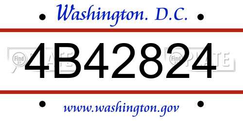 4B42824 District Of Columbia License Plate