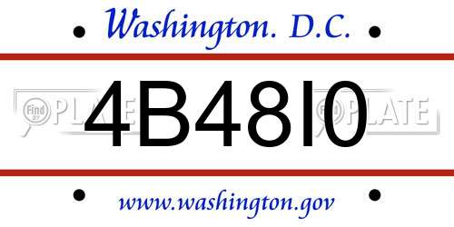 4B48I0 District Of Columbia License Plate