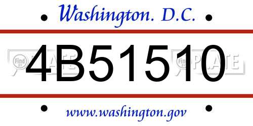 4B51510 District Of Columbia License Plate