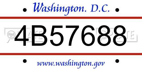 4B57688 District Of Columbia License Plate