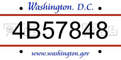 4B57848 District Of Columbia License Plate