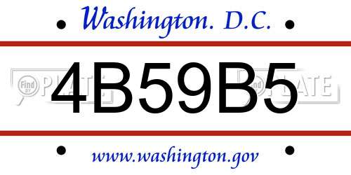 4B59B5 District Of Columbia License Plate