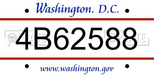 4B62588 District Of Columbia License Plate