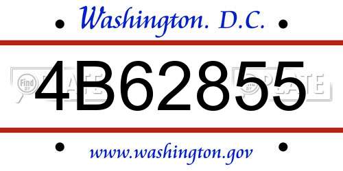 4B62855 District Of Columbia License Plate