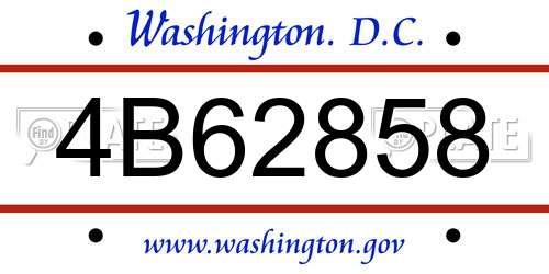 4B62858 District Of Columbia License Plate