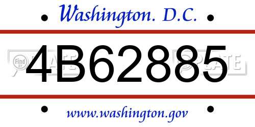 4B62885 District Of Columbia License Plate