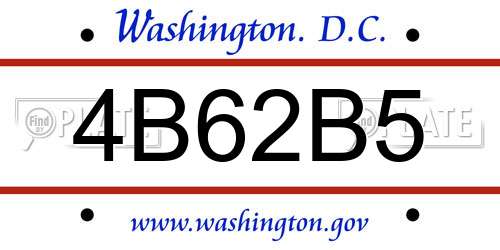 4B62B5 District Of Columbia License Plate