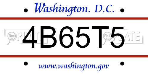 4B65T5 District Of Columbia License Plate