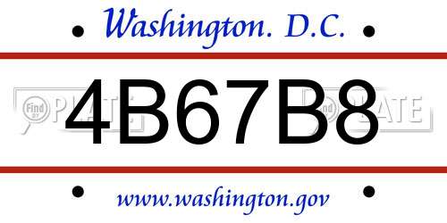 4B67B8 District Of Columbia License Plate