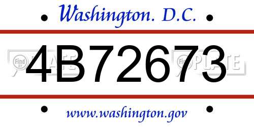 4B72673 District Of Columbia License Plate
